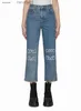 Projektantka Jean Women Jeans Brand Women Pants Fashion Logo Printing Girl Pencil Denim Capris Spodni 30 grudnia XS98