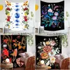 Tapisserier Filtar Tapestry Diy Decoration Flowers Hanging Moon Polyester Printing Wall 150cm 130 cm Art Bohemian Fashion