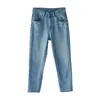 Jeans pour femmes MICOCO N9006C ART fait Old White pressé Stretled Skinny High-Wined Nine Point AWL