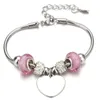 Bracelets de charme bijoux de crèmes cristallin rose bracelet rond cardiaque étoile de poisson pendentif romance douce pour les femmes cadeaux