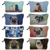 cute Pug Dog Printing Women's Cosmetics Bag Female Makeup Bags Portable Toiletry Pouch Big Child Pencil Case Roomy Storage Bag q1Co#