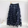 Юбки длинные сетчатая юбка из тюля винтажная вечеринка эластичная 3D Дизайн дизайна в горошек мода