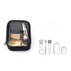 収納バッグシンプルなポータブルトラベルウォッシュポーチメスナ​​イロンメイクアップオーガナイザーメッシュ化粧品バッグバスケース