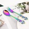 Zestawy naczyń stołowych 16PCS Zestaw Rose Gold Vintage ze sobą stal ze stali nierdzewnej Royal Knife Fork Coffee Spoon Cutlery Western Streal