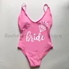 Women's Swimwear Plus Size One Piece Swimsuit Bride Squad Diamond Bikini 2024 Women Sexy Padded Bathing Suit Bachelor Party Beachwear