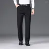 Costumes pour hommes Business Pantalons décontractés Solid High Waist Office Straight Office Formers Mens Mens Classic Style Long