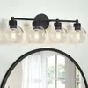 5 küre cam tonlu modern mat siyah vanity ışık fikstürü - şık banyo, merdivenler veya metal tabanlı mutfak aydınlatma çözümü