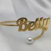LeeChee White Bead Custom Name Letter Bracelet Stainless Steel Personalized Bangle Gift For Lovers 240416