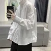 Men's Casual Shirts New Chinese Stand Collar Shirt Mens Dark Off Shoulder Loose Wear High-end Zhongshan Camisas De Hombre 24416