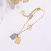 Avec Box Luxury Charm Bracelet Dual Tags Brand Designer Letter 18K Gold Chain Bracelet For Women Jewelry Wedding Chirstmas Cadeau