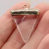 Pendant Necklaces Opal Natural Rose Clear Quartz Agate Stone Gem Triangle Craft Jewelry MakingDIY Necklace Earring Accessories Gift25x32mm