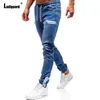 Jeans masculinos Ladiguard 2024 Lápis Demin Pants Europa Moda Zíper Cuff Troushers Plus Size Mens Elástica Sorto