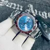 Montre-bracelets Luxury Mens Automatic Mécanical Watch en acier inoxydable saphir argent bleu noir sangle