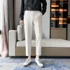 Campioni da uomo Slip Fit Suit Pants for Spring and Autumn Business Leisure Draped Piccole Gambe Driver Drive 5645
