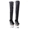 حذاء الرقص Leecabe 20cm/8inche Soede Tread Fashion Trend Platform Party High High Cheels Pole Dancing Boot