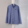 Plaid Women T Shirts Luxury Desinger Button Down Blus Shirt Casual Daily Long Sleeve Tees Tops