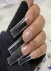 240pcsset xxl fyrkant fullt omslag tydligt tryck på falska nagelpetsar extra långa naglar rak form Fake Manicure Tool2776999