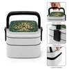 Levendeboom van het servies met Triquetra Malachite en Gold Bento Box Portable Lunch Tarwe Stroop opslagcontainer Knoop