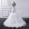 Nieuwe ontwerper Mermaid Wedding Jurk 2024 Sweetheart Lace Up Ploes Tule Ruffles Tiered Bridal Gown Sweep Train Vestidos de Noivas