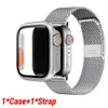 Pulseira milanesa +estojo para Apple Watch Band 38 40 41mm 42 44 45 49mm Aço de aço inoxidável