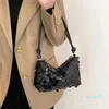 Sacs à bandouliers Couleur continue Big Sequins Sac crossbody ins Small Square Women Fashion Fashion Handbag Underarm Evening Embrayage Femme