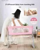 Baby Kinderbett Kinderbett Baby Stuhlbassing Kindergarten Kinderbett Korb Schläferbett Cradle mit Rad rosa l416