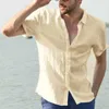 Chemises décontractées pour hommes Mentes chaudes pour hommes à manches courtes en coton à manches à manches à manches à manches courtises Colliers de séchage rapide Style plage plus taille 240416