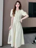 Work Dresses French Women Small Sweet Wind Hubble-bubble Sleeve Suit Jacket Bust Skirt Tall Waist Set Vintage 2024 Summer