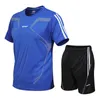 Herrspåriga och minimalistiska sportuppsättningar för män Gradient Badminton Summer Outdoor Running T-shirt Shorts Bekväm kostym
