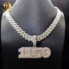 Custom Iced Out Moissanite 3inch Two Tone Number Letter Hangers Sier Hip Hop Jewelry