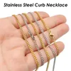 Chains 50 Pieces Stainless Steel Curb Chain Necklace Gold Color Cuban For Women Jewelry Making