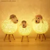 Lampade sfumature lampada in tessuto a mano Cute pecora regalo per bambini lampada da letto decorazione camera da letto lampada lampada da tavolo q240416