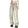 Women's Jeans Women Retro Korean Wide Leg Loose Drape High Waist Slim Pant Y2k Harajuku Streetwear Floor Mopping Pants