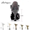 Chaussures de danse Ladingwu femmes salsa salsa fête latin grande petite stratone brillant noir satin cuba talon 9cm