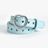 Belts Cute Short Size Heart Button Decoration Fashionable Full Hole Girl Belt With Peach Hollow Children's Matching Jeans