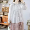 Women's Blouses 120cm Bust Spring Autumn Women All-match Japanese Style Loose Plus Size Embroidered Comfortable Cotton Linen Shirts/Blouses