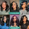 Mélodie Transparent Bob Bob Bod Wave 13x4 13x6 Lace Lace Front Human Hairs Wigs Lace Frontallesslesless prêts à porter 5x5 Wig Closure 240408