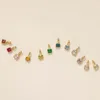 Färgglada 12 Birthstone Crystal DIY Charms Tillbehör för halsbandarmband Rostfritt stål Papperklipp Zirkonhängen Halsband