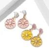 Boucles d'oreilles en pente d'été Fruit frais féminin Version coréenne Sweet Simple Creative Couring Matching Love Resin citron