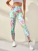 3D Print Tie Dye Sports Pants Kvinnor Sömlösa leggings Hög midja Fitness Push Up Leggings Gymkläderträning Tights 240409