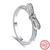 Cluster anneaux romantique 925 argent sterling simple infinité coeur couronne marguerite empilable pour femmes bijoux