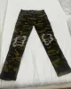 Herren Jeans Italienischer Stil Männer Jeans Armee Green Camouflage Patchwork Casual Hosen Slim Fit Brand Streetwear Stretch Biker