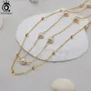 Chains ORSA JEWELS Double Layer Stacked Cultured Freshwater Pearl Choker Necklace 925 Sterling Silver Jewelry For Women GPN62