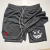 Shorts masculinos 2 em 1 esportes de camada dupla e fitness ao ar livre secagem rápida respirável com design exclusivo