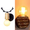 Wall Lamp 2PCS Retro Right Hand Fist Resin With Black Loft Antique Iron Simple Antlers