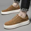 Casual Shoes Men Fashion Trends Suede Leather Oxford Slip-on Light Comfortable Flats Outdoor Walk Sneakers Daily Commute