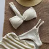 Sexy 3Pieces Micro Bikini Vrouwen zwempak vrouwelijke badkleding Thong Bikini's set Braziliaans strandkleding badpak Biquini 240403