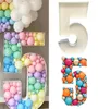 73cm Número de gigante en blanco 1 2 3 4 5 Caja de llenado de globos Mosaic Mosaics Stand Kids Adultos Aniversario de cumpleaños Decoración 2202680929
