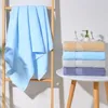 Handtuch Bad Feste Farbe Strand langstapel Baumwollblau grau Dusche Schwimmen für Badezimmer El Home Textile 70 135