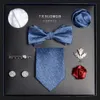 Blue Black Men's Tie Set, Box, Formal Business Gift, Gift for Boyfriend and Husband's Valentine's Day